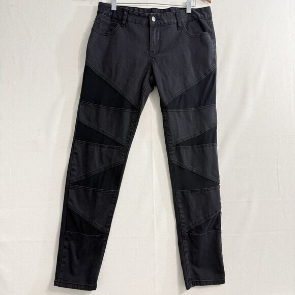 Lip Service Denim - Lip Service Moto Skinny Pants Black/Gray Panel Punk Goth Size 11
